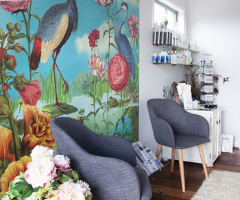 the waiting area at peaches skin and body clinic kerikeri